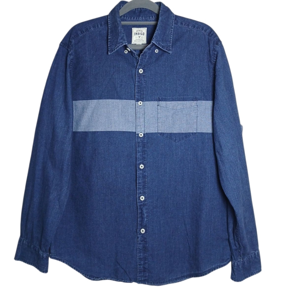 Indigo Blue Men's‎ Shirt Sz L